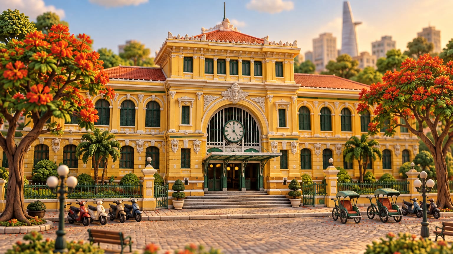 Koloniales Hauptpostamt in Ho-Chi-Minh-Stadt, Tonmodell